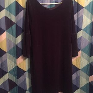 Navy blue velvet dress